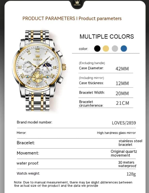 Luminous Men's Quartz Waterproof Watch