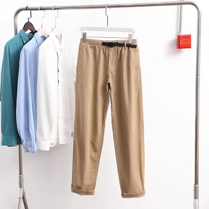 Modern Cotton Buckle Trousers for Men