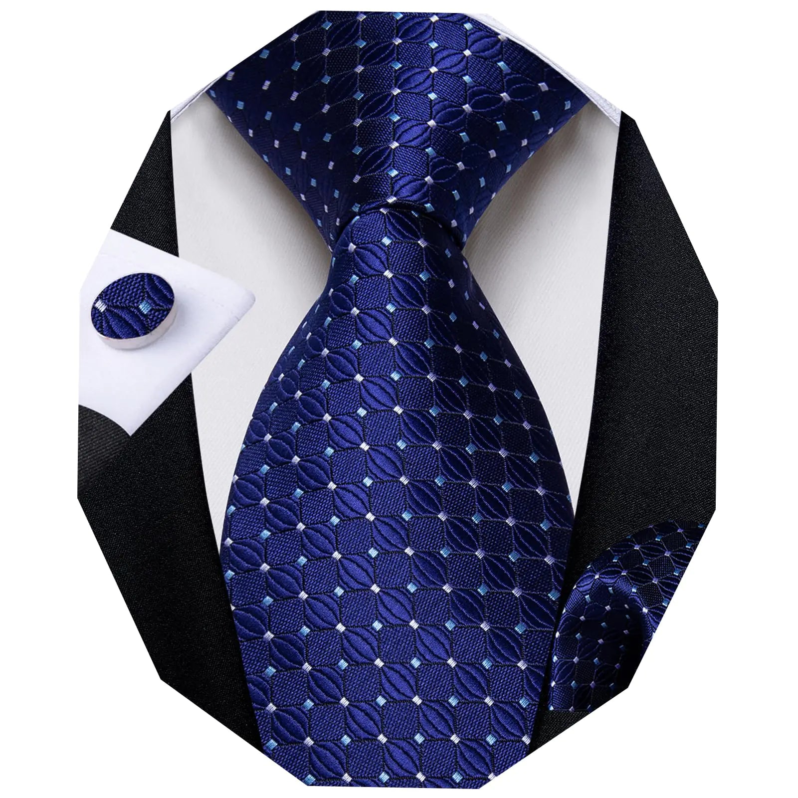 Silk Blue Plaid Tie & Pocket Square Set