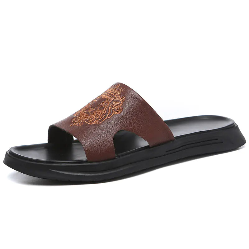 Cowhide Summer Beach Slides