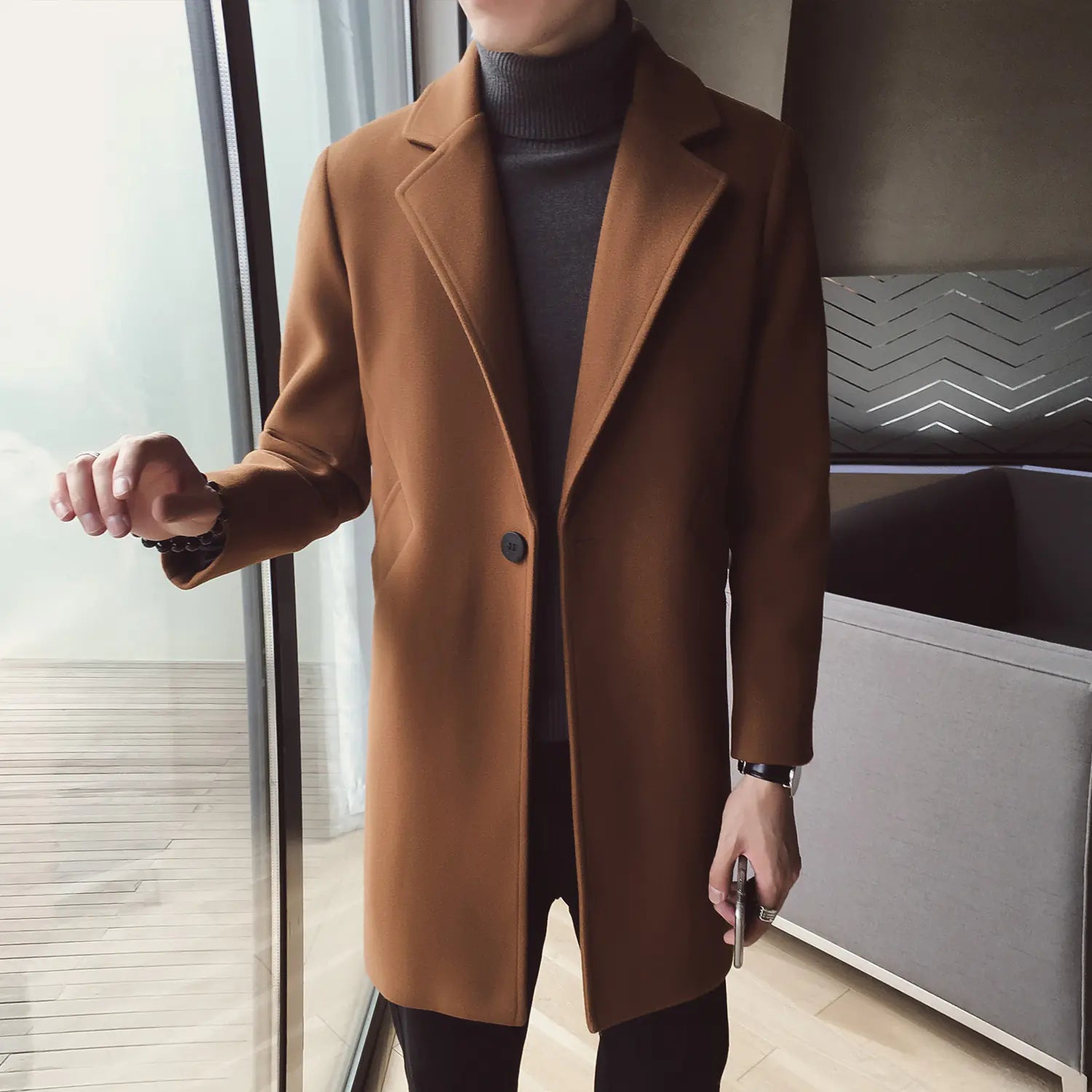 Classic Mid-Length Wool Coat