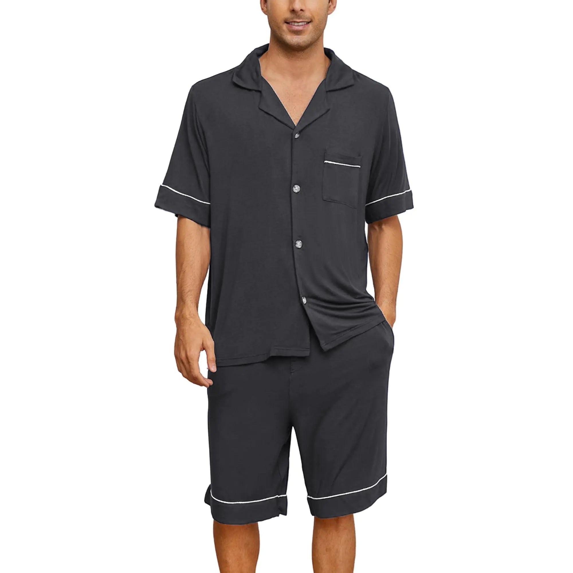 VulcanLite Men's Bamboo Button-Up Pajama Set