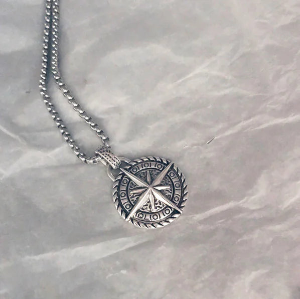 Explorer's Alloy Compass Necklace