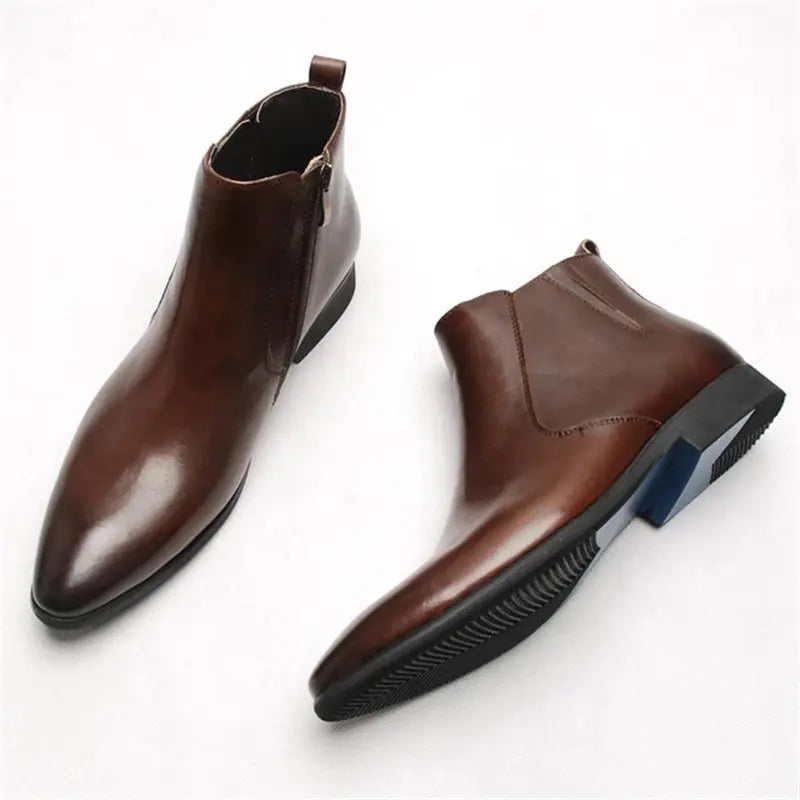Brown Head Leather Business Shoes