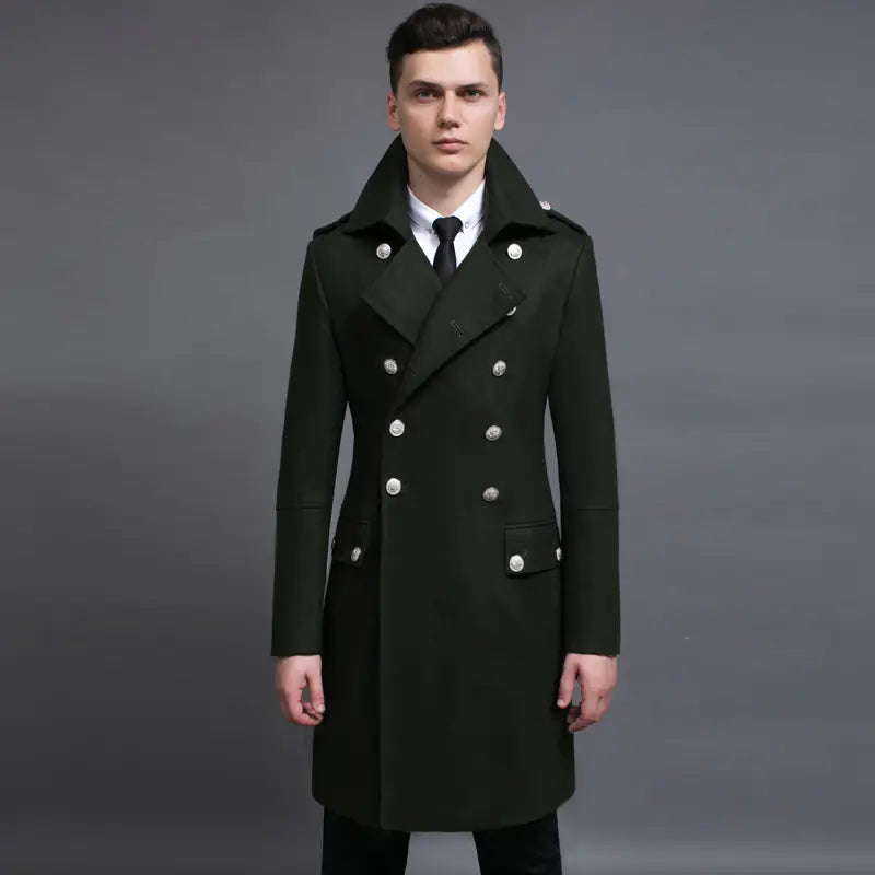 Classic Double-Breasted Woolen Coat