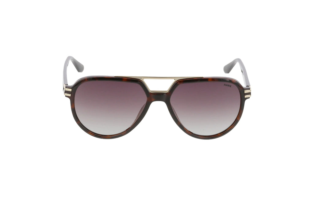 Hawk Geometric Brown Polarized Sunglasses
