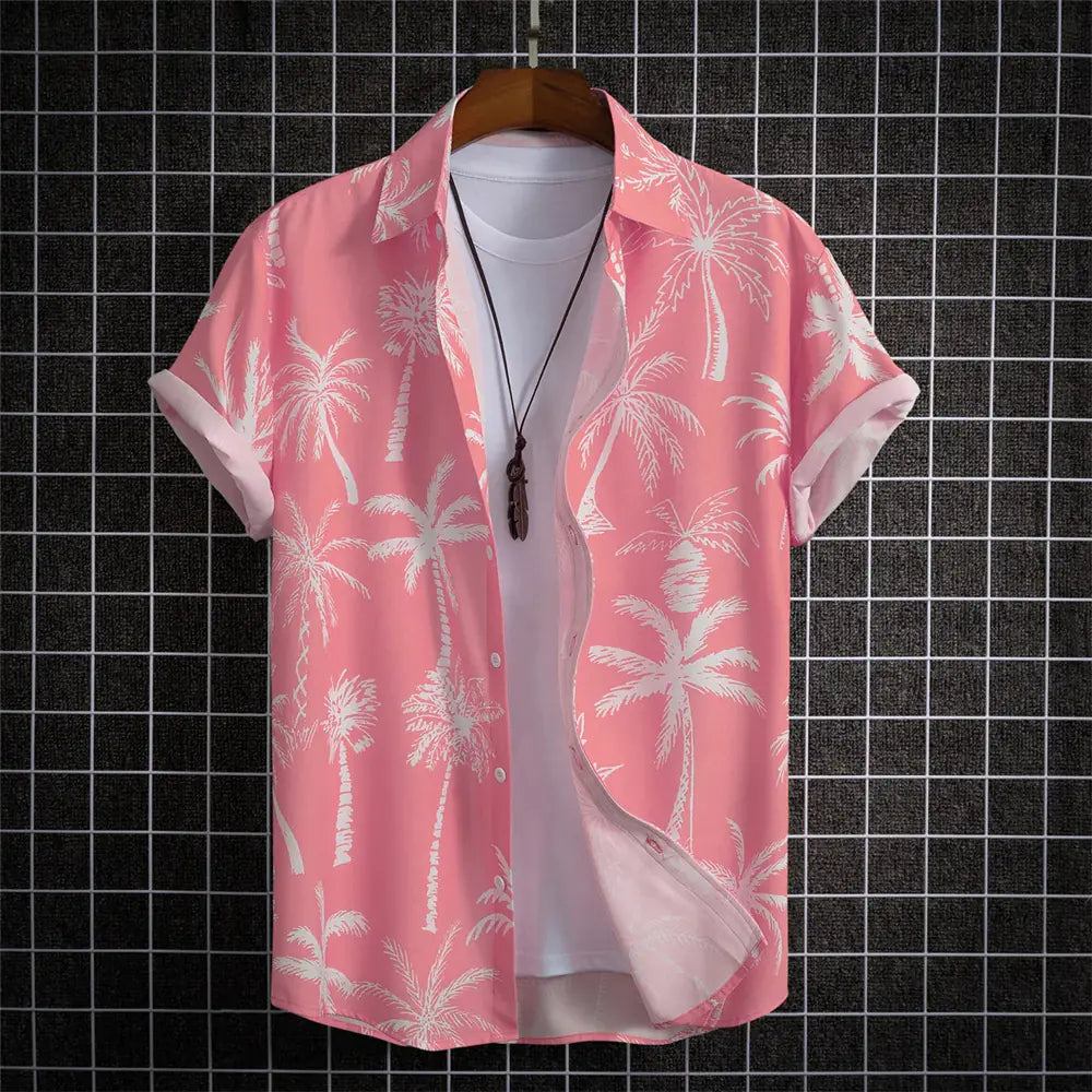 Men's Tropical Short Sleeve Oversized Shirts