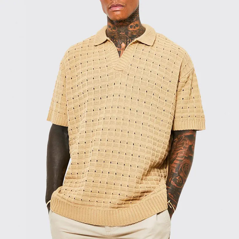 Chic European Slim Fit V-Neck Polo