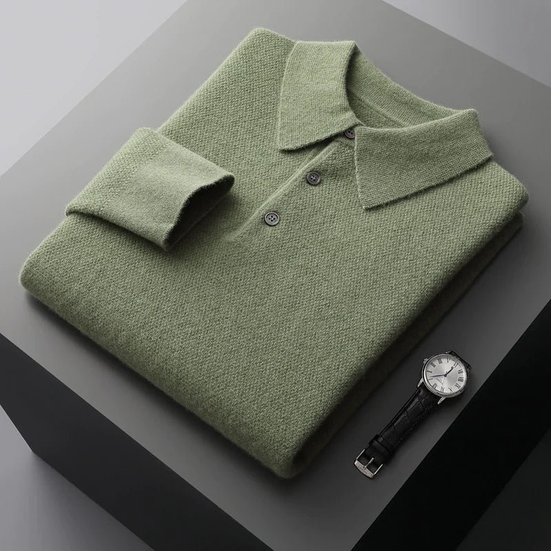 Men's Knit Polo Cardigan