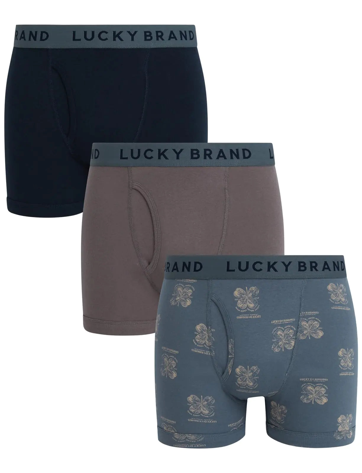 Lucky Brand Classic Fit Men's Boxer Briefs 3-Pack - Functional Fly