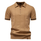 Wool-Mix Zip Collar Polo