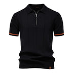 Wool-Mix Zip Collar Polo