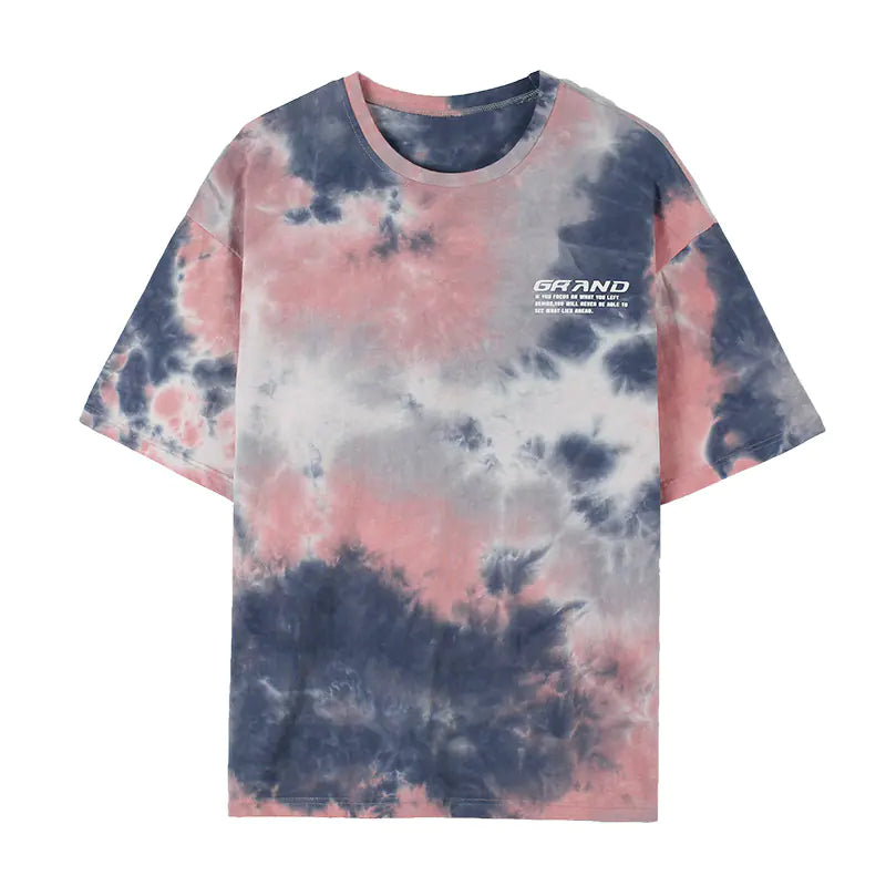Summer Tie-Dye T-Shirt for Men - Loose Fit Short Sleeve