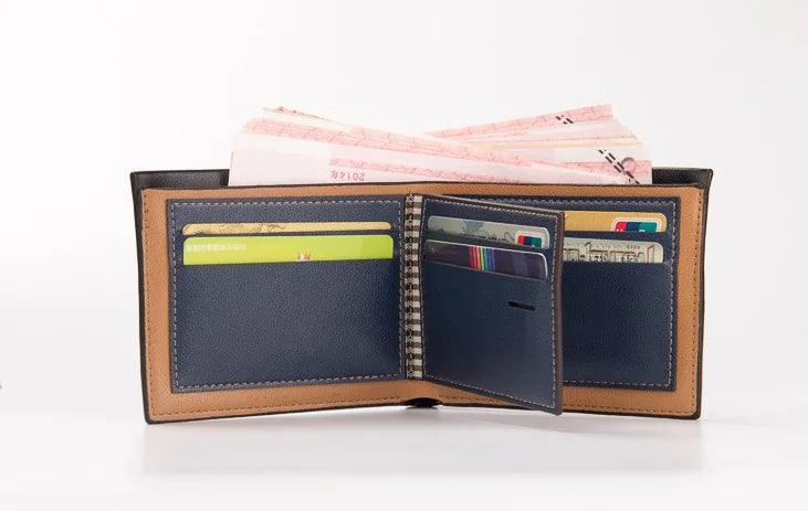 Compact Wood-Textured Wallet
