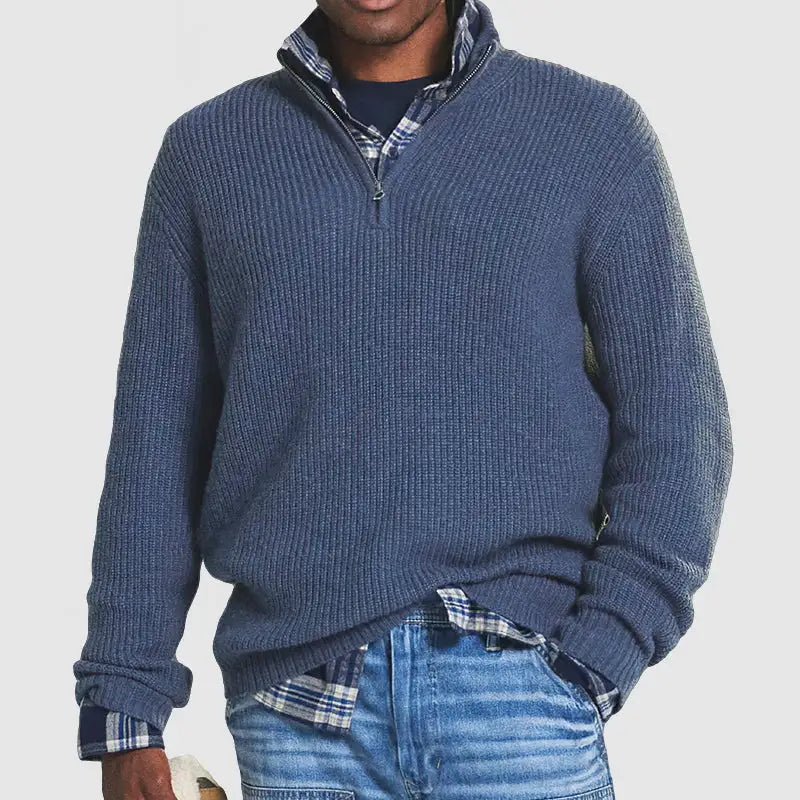 Zip Collar Casual Sweater