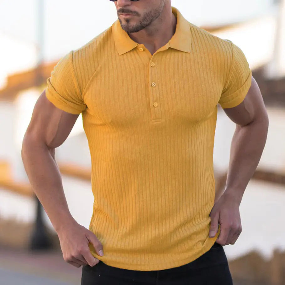 Men's Striped Summer Polo Shirt