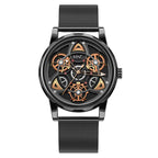 Midnight Luxe 3D Timepiece for Men - Innovative Gyro Design