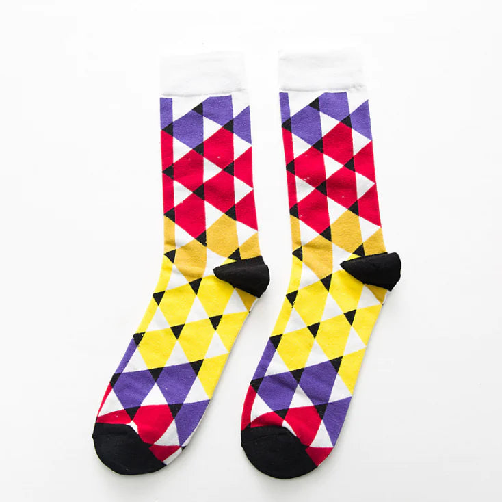Modern Geometric Cotton Socks