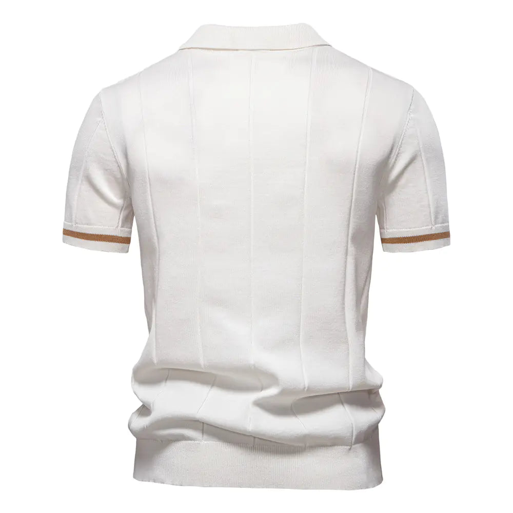 Wool-Mix Zip Collar Polo
