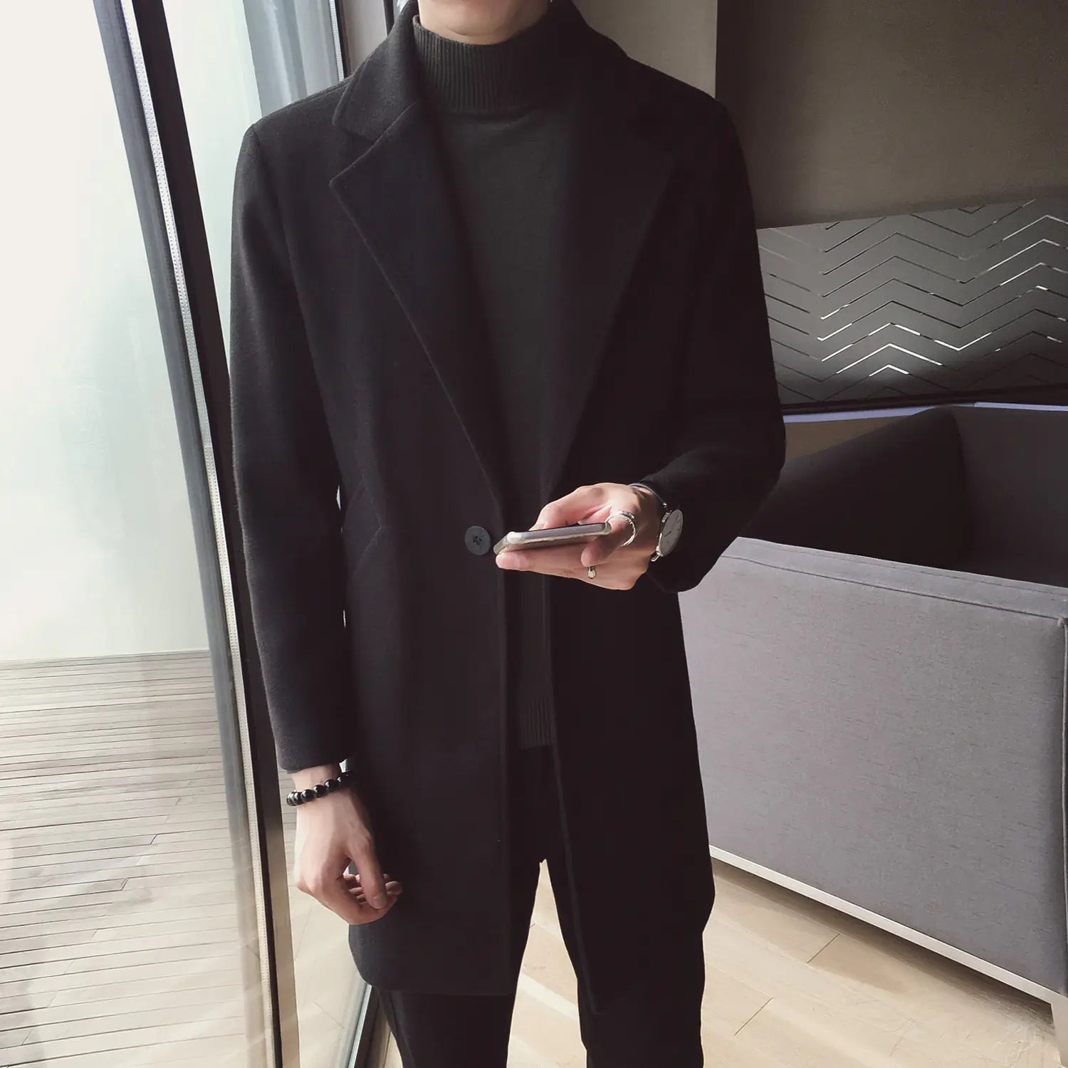 Classic Mid-Length Wool Coat