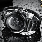 LIGE Men's Bold 3D Skull Watch