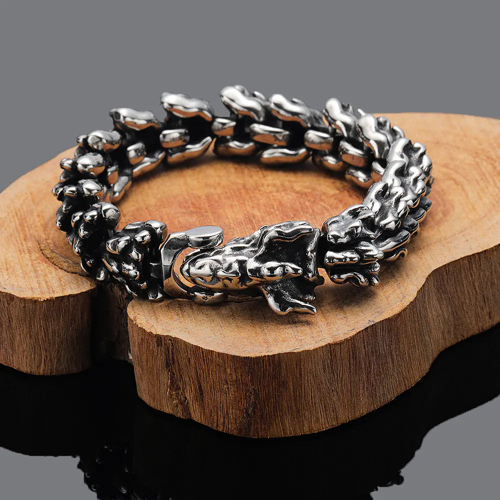 Titanium Dragon Head Bracelet