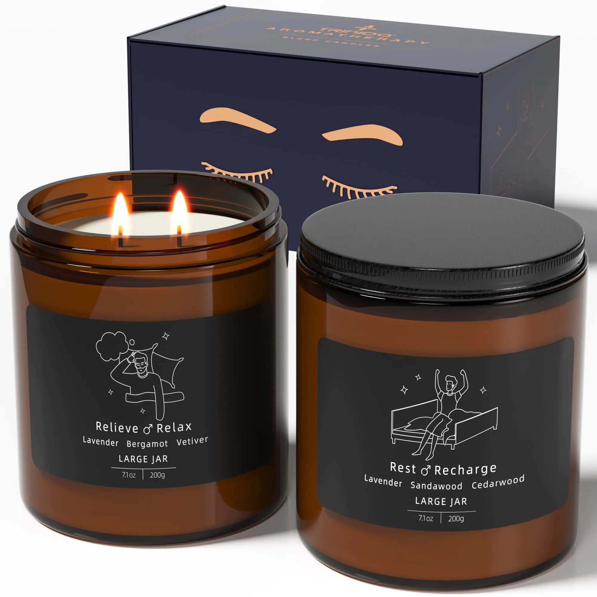 Nocturne Essence Soy Sleep Candles for Men - 100h