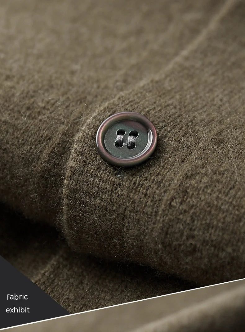 Classic Wool Polo Cardigan for Men