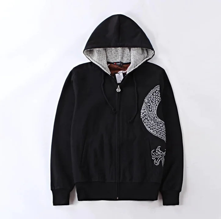 Dragon Embroidery Hoodie Jacket