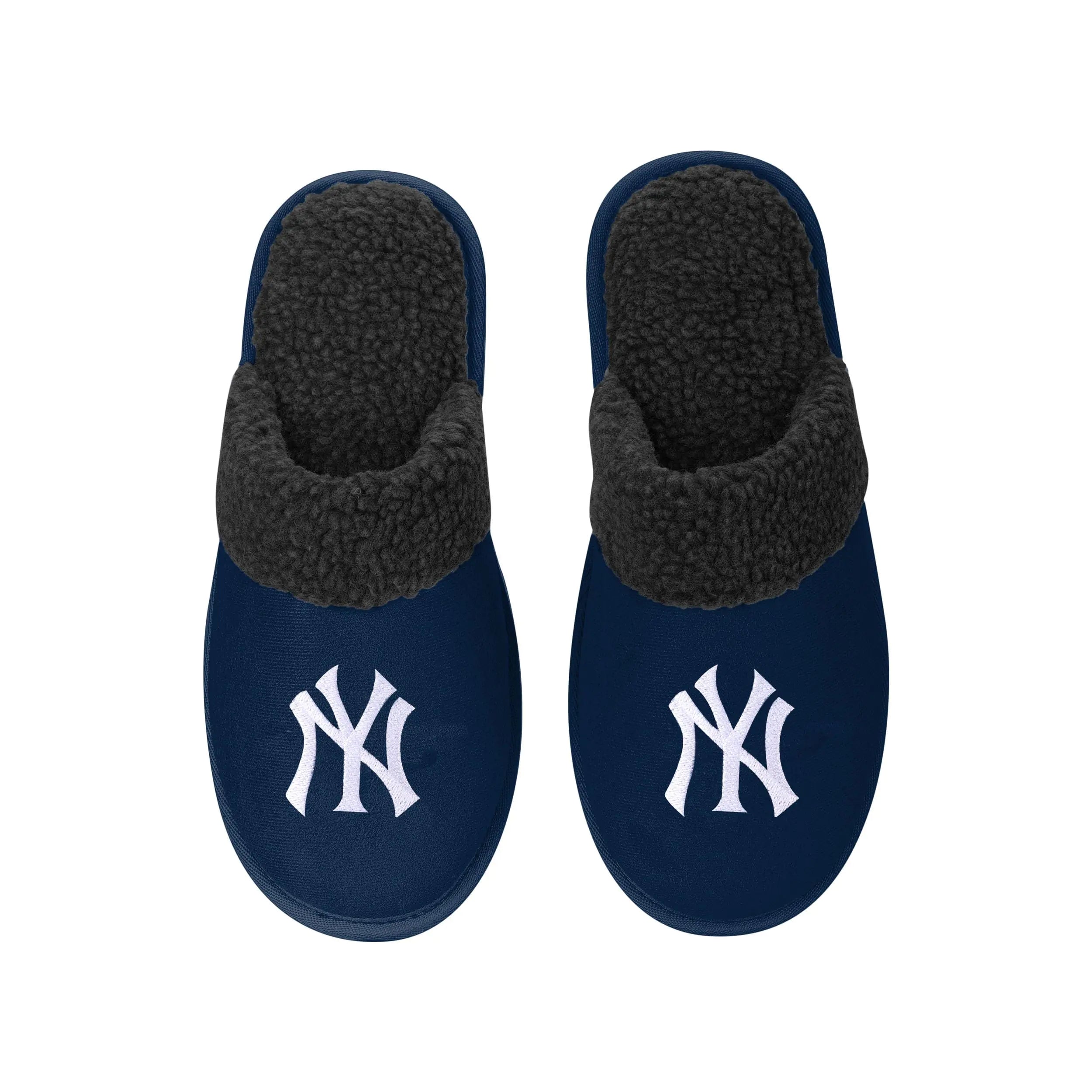 FOCO Men's MLB NFL Suede Team Scuff Slippers - NY Yankees