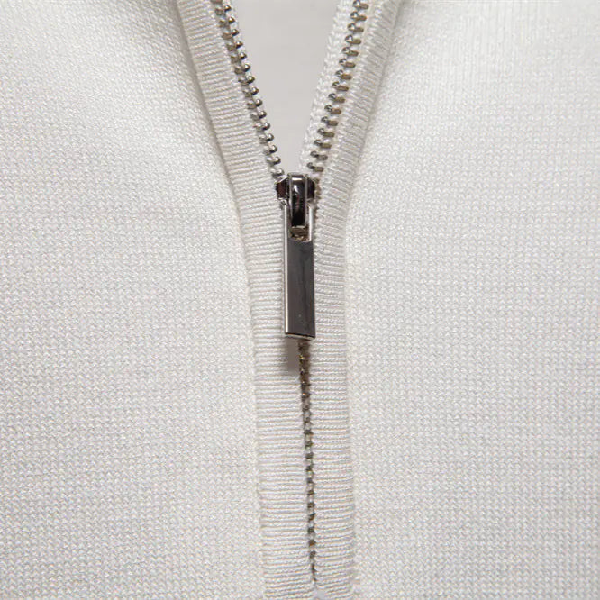 Wool-Mix Zip Collar Polo