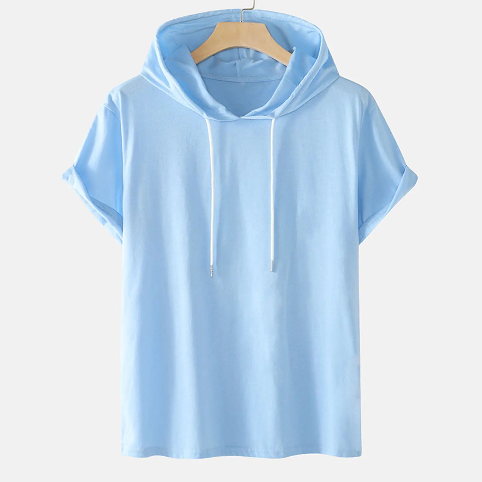 Men's Plus Size Summer Hoodie-Tee