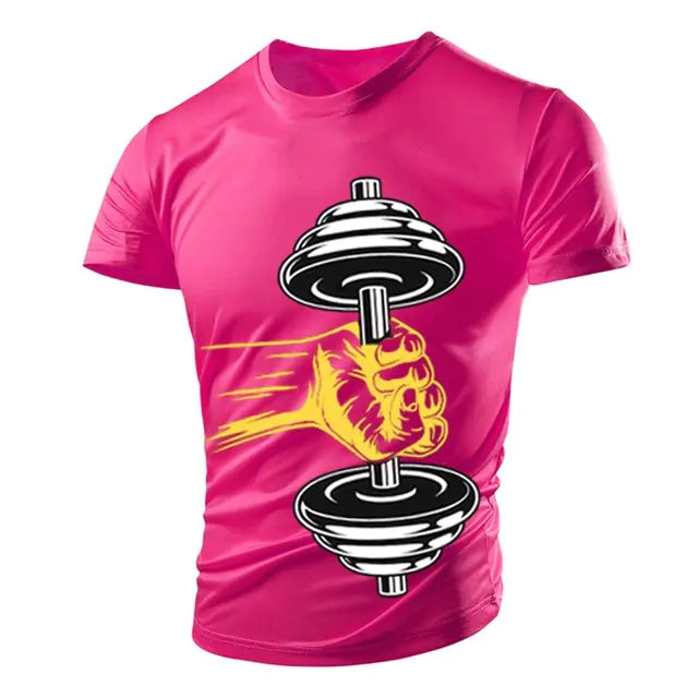 3D Gym Print Men's Polyester Tee