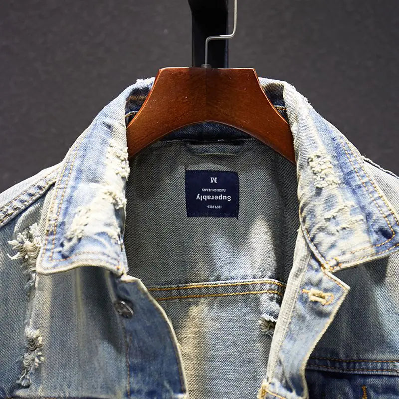 Oversized Distressed Denim Jacket